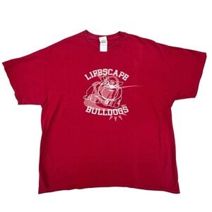 Lifescape‎ Bulldogs Graphic T-Shirt Gildan Ultra Cotton Red Extra Large XL
